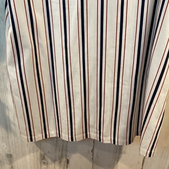 Tuckernuck white Navy and‎ Red Stripe Clifton Dress size XS midi collared - Picture 7 of 16